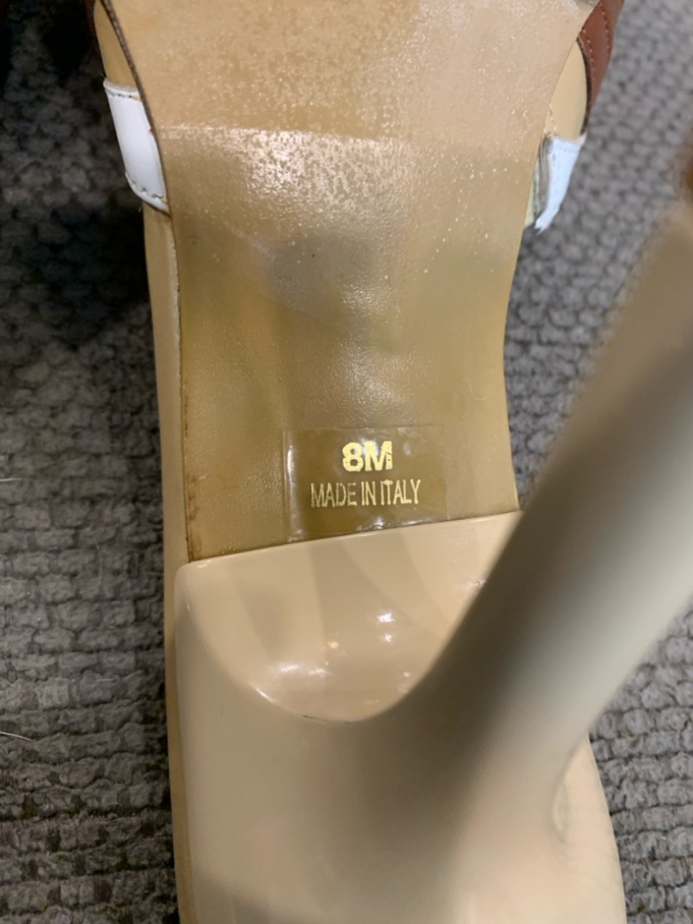 Donald J. Pliner Beige White Brown Pointed Leather Mules - Picture 6 of 6